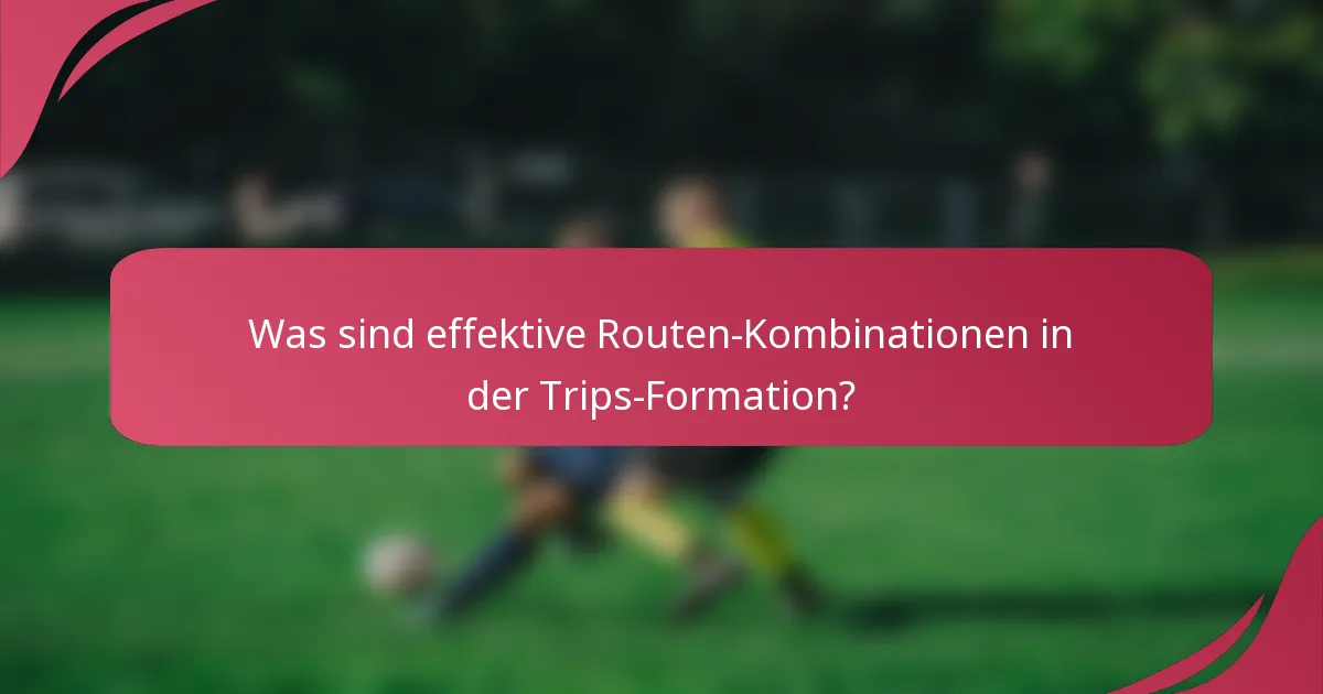 Was sind effektive Routen-Kombinationen in der Trips-Formation?