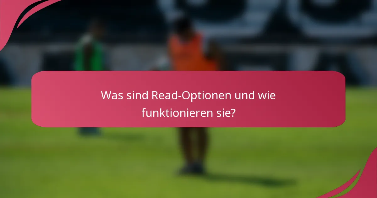 Was sind Read-Optionen und wie funktionieren sie?